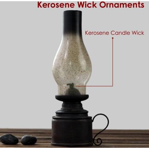 Retro Kerosene Lamp Candle Holders Home Decoracion Ornaments Outdoor Camping Lamp Oil Light Lantern Candlestick Vintage Figurine