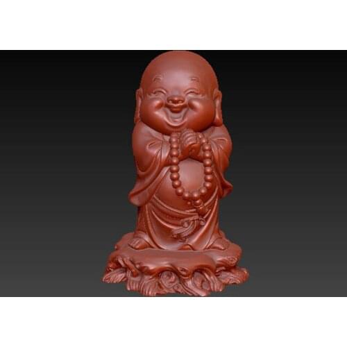 Happy Little Buddha 3D carved figure sculpture 3d model for cnc machine in STL file format