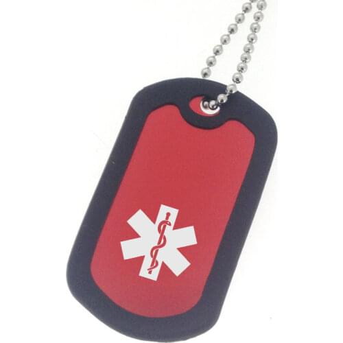 HEART PATIENT Medical Dog Tag Necklace cheap custom Red color id dog tag