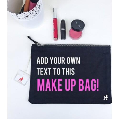 Customize any name or text Birthday wedding presents Make Up Cosmetic makeup Bags Organizer Toiletries Pouches party favors