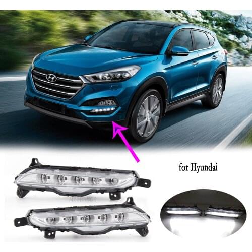 LED DRL Daytime Running Light Headlight For Hyundai Tucson 2015 2016 2017 2018 Daylight 12V LED Daytime Driving Lamp Headlights