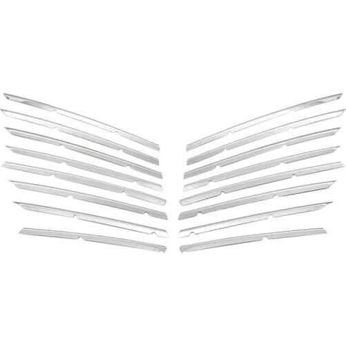 Car Front Bumper Top Grille Grill Strips Trim for Peugeot 3008 GT 2016-2020 5008 GT 2017-2020 Stainless Steel