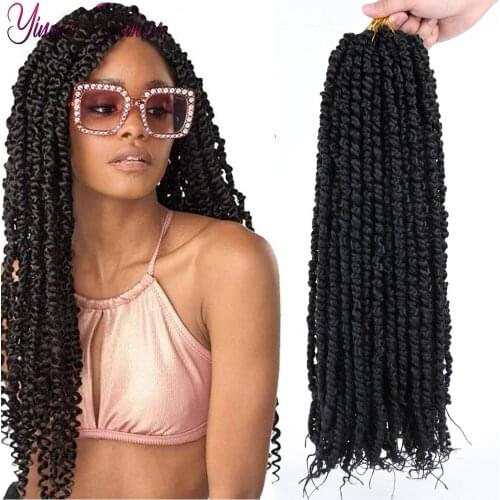 Yinmei Baibian 18inch Pre Passion Twist Hair Synthetic Long Crochet Braids Hair Extension Black Ombre Brown Fluffy Braiding Hair