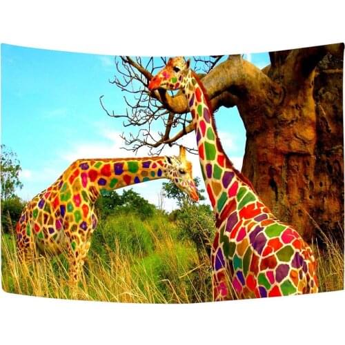 Funny Colorful Giraffes in The Jungle Animal Custom