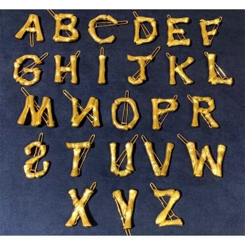Vintage style brass jewelry gold color initial letter hair clip A B C D E L I N Y F G L O V H J K M N W X Y Z