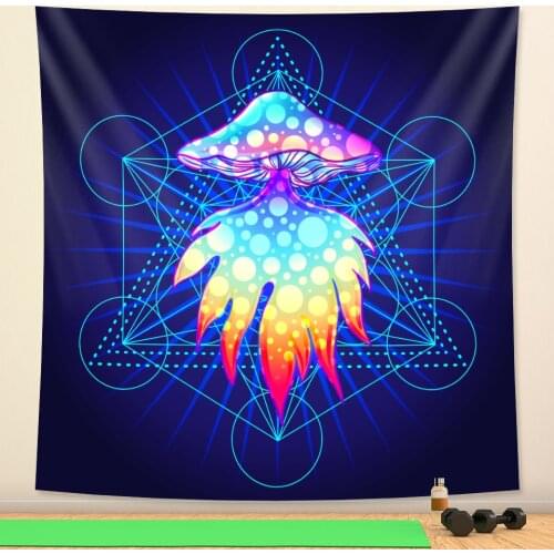 Plant mushroom fantasy scene Mandala tapestry home decoration tapestry bed sheet Hippie Bohemian decorative yoga mat