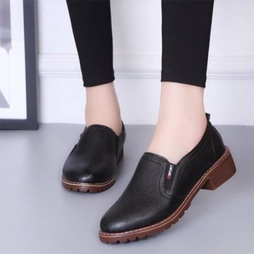 Women Low Heels Woman Office Pumps Ladies Loafers 2020 Spring Autumn Womens Shoes Female Shallow Footwear Plus size 35-43