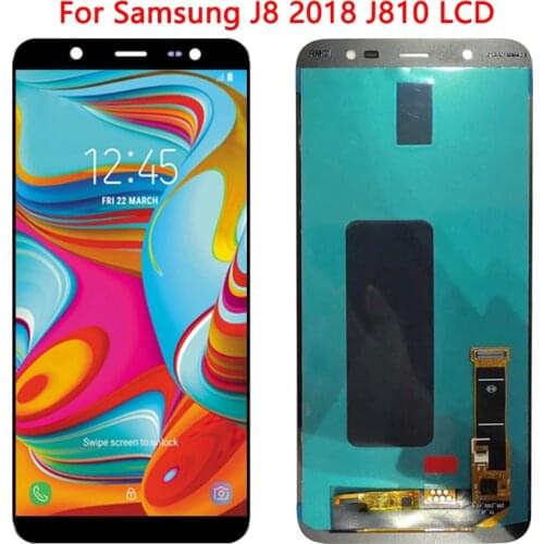 SUPER AMOLED J810 LCD For Samsun Galaxy J8 2018 J810 LCD Display 6.0''Touch Screen Digitizer Assembly SM-J8 2018 J810 J810F LCD