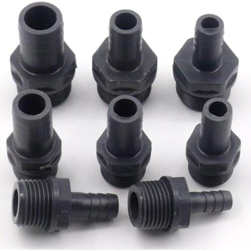 1~50pcs Pagoda O.D 8~20mm To 1/2"~3/4" Male UPVC Plastic Thread Connector Hose Joints Irrigation Pipe fittings Hose Adapter