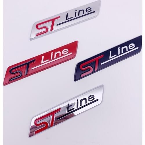1X Metal Chrome Matt Black STline ST line Car Emblem Badge Auto Decal 3D Sticker Emblem for Ford Focus ST Mondeo