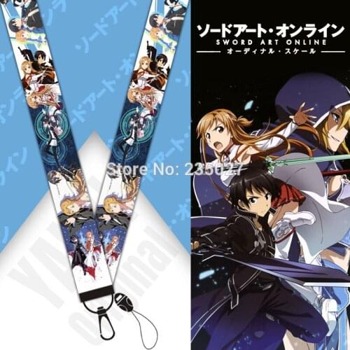 10 pcs/lot Anime Sword Art Online phone lanyard straps SAO Yuuki Asuna key rope keyring strap toy gift