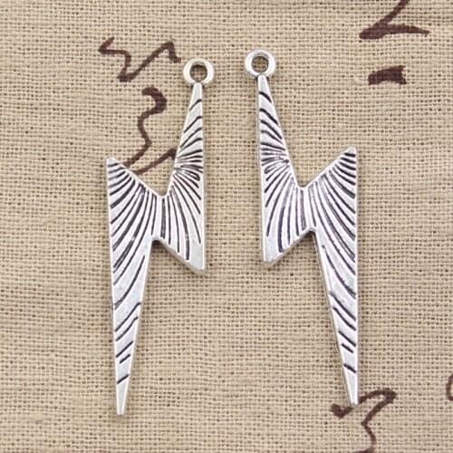 10pcs Charms Lightning Bolt 54x13mm Handmade Pendant Making fit,Vintage Tibetan Bronze Silver color,DIY For Bracelet Necklace