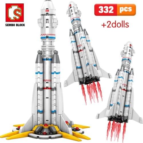 Sembo 322PCS Compatible City Carrier Launch Vehicle Electric Astronaut The Wandering Earth Building Blocks Toys for Boys