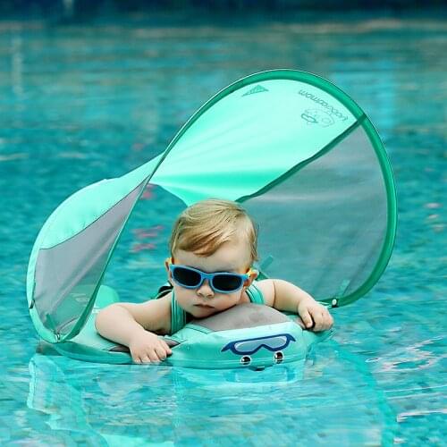 Infant safety free inflatable party ring with sunshade swimming ring