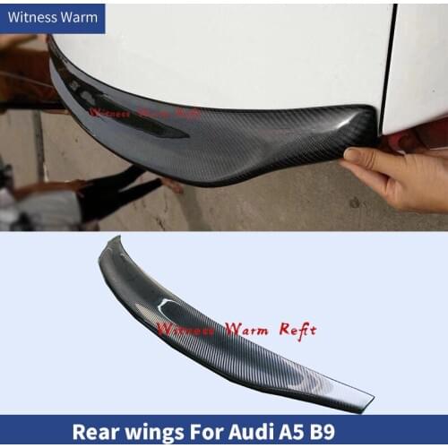 For A5 4 Door Carbon Fiber FRP Rear Trunk Boot Lip Spoiler Wing For Audi A5 B9 2017-UP