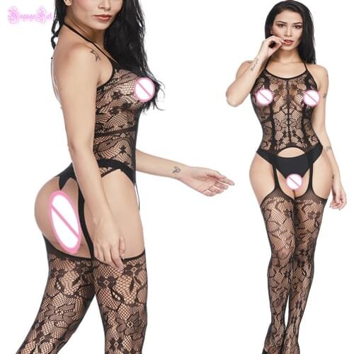 Sexy Hot Erotic Open Bra Skull Bodystocking Garter Belt Cami Lingerie Catsuit Costums Teddy Bodysuit Latex Catsuit Wetlook