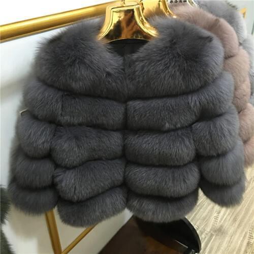 FURSARCAR Womens Fox Fur Coat Warm Natural Genuine Leather Fox Ladies Slim Short Leather Jacket 2020 Fashion Lxury Thick Fur