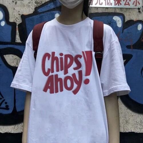 Oversized T-Shirt Streetwear Tops Women T shirt Round Collar Summer 2021 Loose Sleeve Letter Print Casual Harajuku Punk Shirt