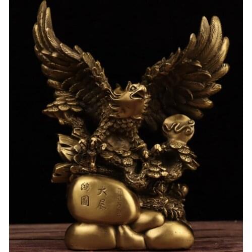 China brass seiko male eagle Spread wings crafts statue