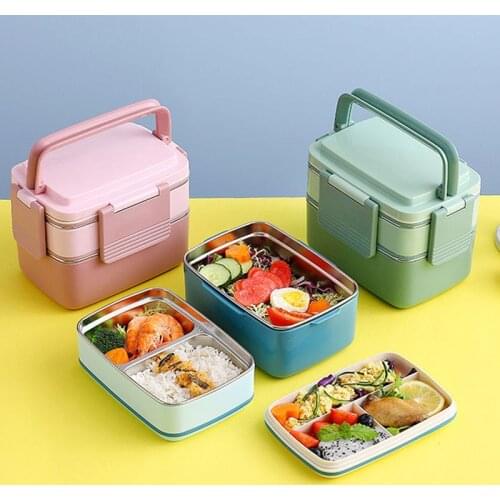 Stainless Steel Lunch Box Food Container For Kids School Children Portable Fiambrera Acero Inoxidable 3 Layer Japanese Bento Box