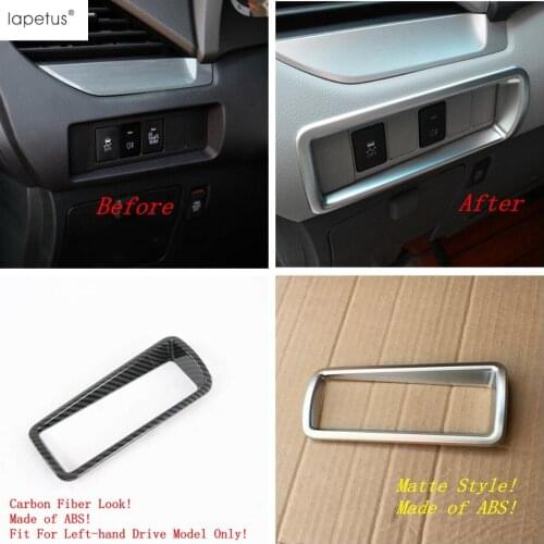 Lapetus Head Lights Lamps Switch Button Panel Cover Trim Garnish For Toyota Sienna XL30 2011 - 2020 Carbon Fiber Look / Matte