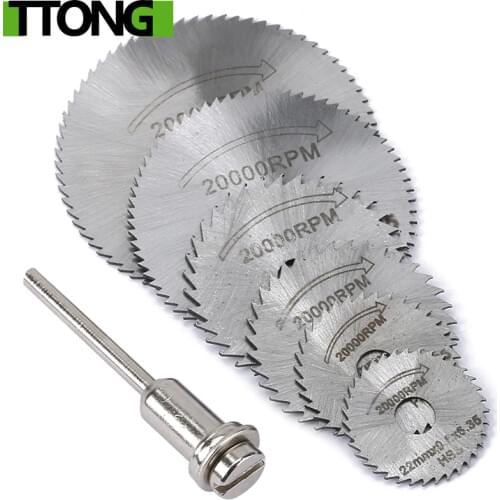 7pcs set Mini HSS Circular Saw Blade Rotary Tool For Dremel Metal Cutter Power Tool Set Wood Cutting Discs Drill Mandrel Cutoff