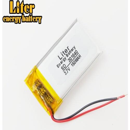 Best battery brand 3.7V polymer lithium battery 301640 150MAH camera pen recorder Bluetooth battery