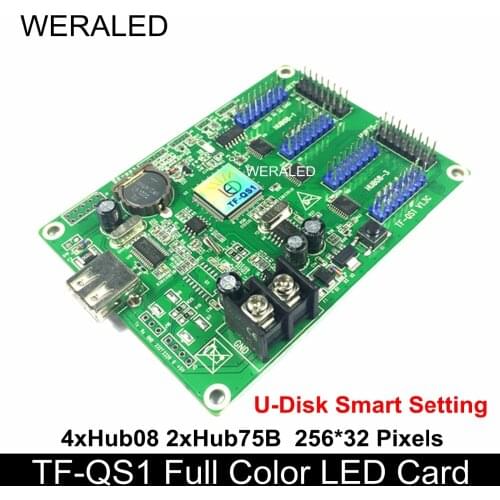 LongGreat TF-QS1 Full Color LED Display Controller Support Two Lines Animation Signboard P4 P5 P6 P7.62 P8 P10 LED Module