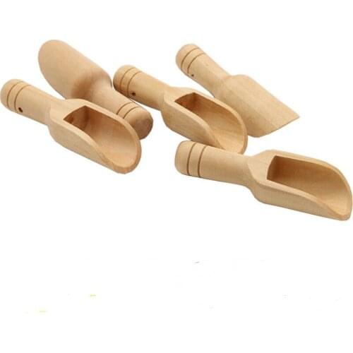 Mini Wooden Scoops Bath Salt Powder Spoon Bath Shower SPA Tool Salts Candy Laundry Detergent Powder Spoon LX6724