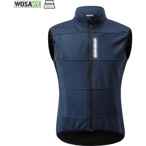 WOSAWE Mens Safety Cycling Running Vest Sleeveless Winter Windbreaker Vests Windproof and Reflective