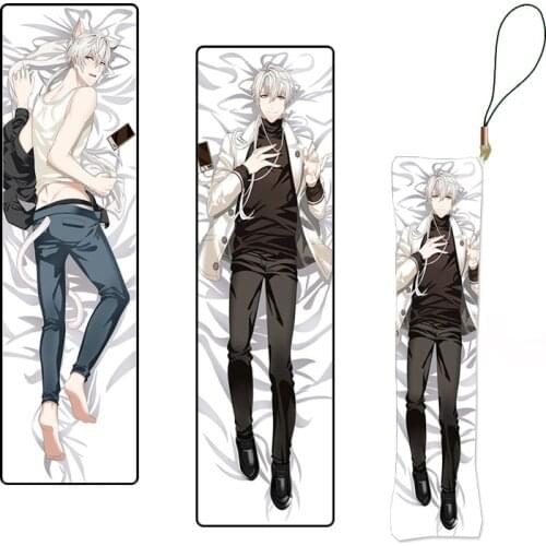 Mystic Messenger Anime Key Chain Key Holder 707 Han Zen Mini Dakimakura BL Pillow Cosplay Pendants Custom Keychain Phone Strap