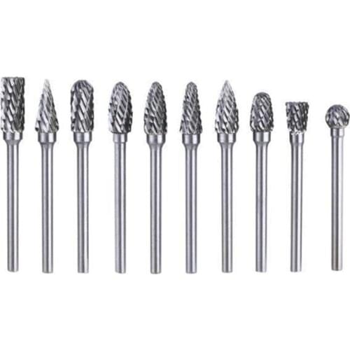 10 Piece Set Of High Speed Steel Electric Grinder Grinding Head Woodworking Rotary File Milling Cutter Carving Knife