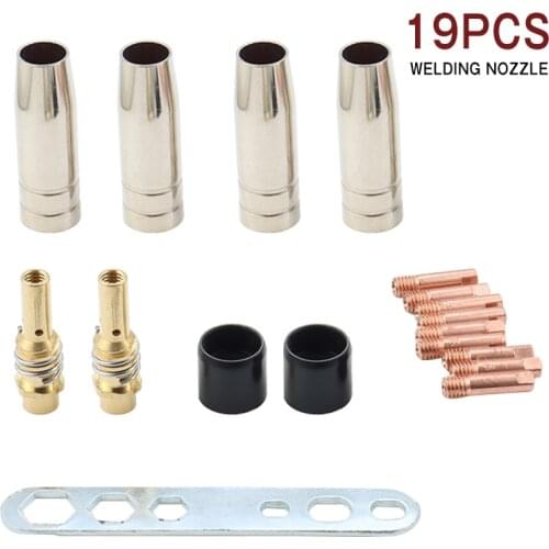 19Pcs Welding Torch Nozzle MB-15AK Argon Arc Welding 0.8mm Nozzle Contact Tip For 15AK MIG/MAG For All Home Improvemen