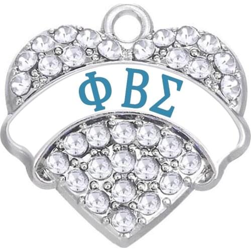 Society Activity Campus Party Group Decor Jewelry Greek Letter Sorority Fraternity Phi Beta Sigma Heart Charm Pendants