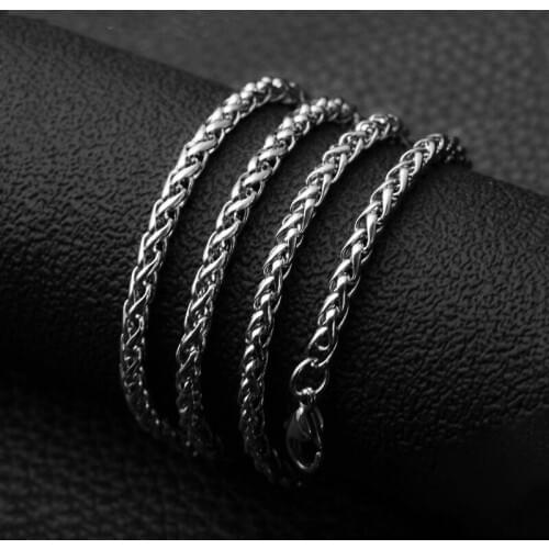 3mm 4mm 5mm 6mm Mens Link Chain Necklace 316L Stainless Steel Silver Color Male Choker Colar Jewelry Gifts 50cm 60cm 70cm 80cm