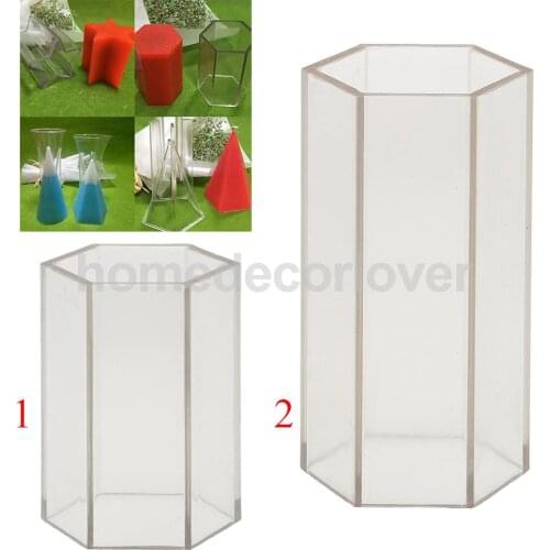 Hexagon Shape Plastic Clear Candle Mould Soap Mold for DIY Candle Making Crafts