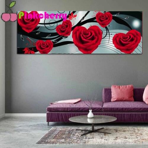 Full Square Drill 5D DIY Diamond Painting Picture Embroidery Mosaic Cross Stitch Craft Wall Art Decoration Heart Rose Large k710