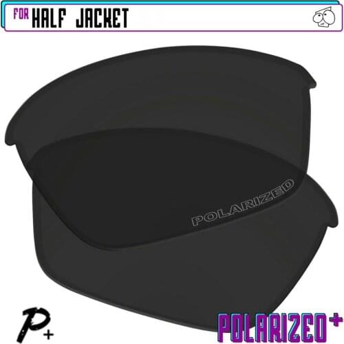 EZReplace Polarized Replacement Lenses for - Oakley Half Jacket Sunglasses - Black P Plus