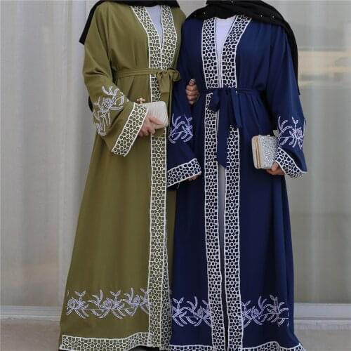 Ramadan Open Abaya Kimono Dubai Turkey Kaftan Muslim Cardigan Abayas Dresses For Women Casual Robe Femme Caftan Islam Clothing