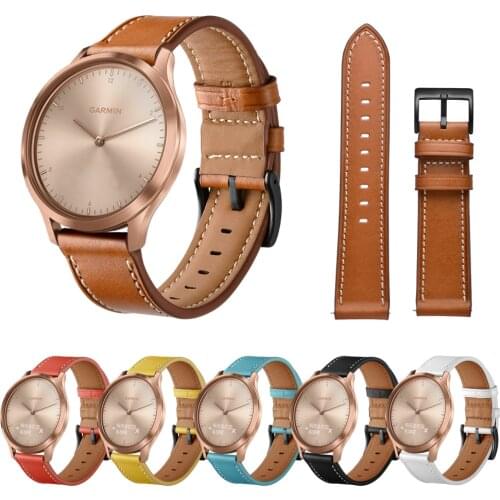 Genuine Leather Band for Garmin Vivoactive 4 4s Replacement wrist Strap bracelet WatchBand For Vivoactive 3 /Venu/Vivomove HR