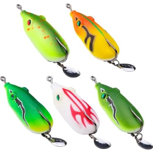 1PCS 56cm 13g Soft Tube Bait Plastic Fishing Lures Frog Lure Treble Hooks Topwater Ray Frog Artificial Soft Bait
