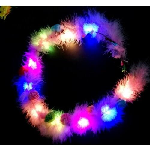LED luminous garland feather flashing autumn and winter new highlight tourist attractions bar selling stall toys wholesale