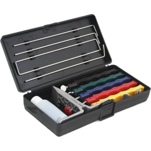 Knife Sharpener Deluxe 5 Whetstones Set Sharpening System Grindstone 5 Stones Extra Coarse Sharpener Kit Kitchen Tool