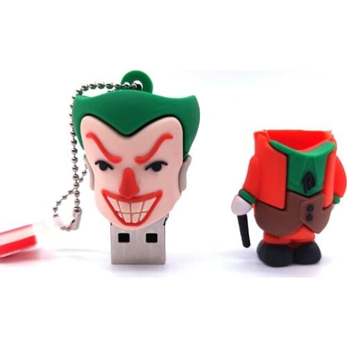 Usb Flash Drive 32GB 64GB 128GB Pendrive 4GB 8GB 16GB Cartoons Memory Usb Stick Joker Clown Pen Drive Memoria Flash U Disk