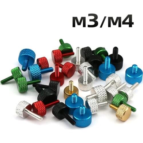 Aluminum Alloy M3 M4 Thumb Screws For DIY Computer Silver Color