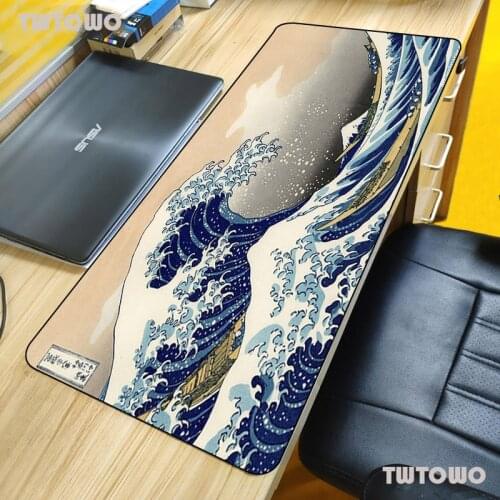 Japanese Art OEM Custom Print Mouse Pad Mat Big Gaming Playmat Large Black Customized MousePad for Laptop Computer Cat
