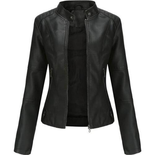 Womens Leather Jacket Womens Jacket Womens Coat Leather Jacket Winter Jacket Women Asymmetric Zip Leather Jackets 2021 New