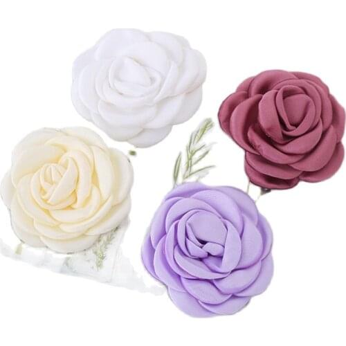 10pcs Curling flowers 5.5cm Fashion Hair Accessories DIY Accessory Boutique Wedding decoration flower No Hairclip hair bow
