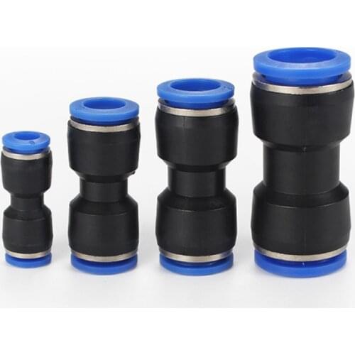 10PCS Pneumatic Fittings PU/PG Straight-Way Connector 4-16mm OD Hose 8-6mm Plastic Push In Quick Connector Air Fitting Plumbing
