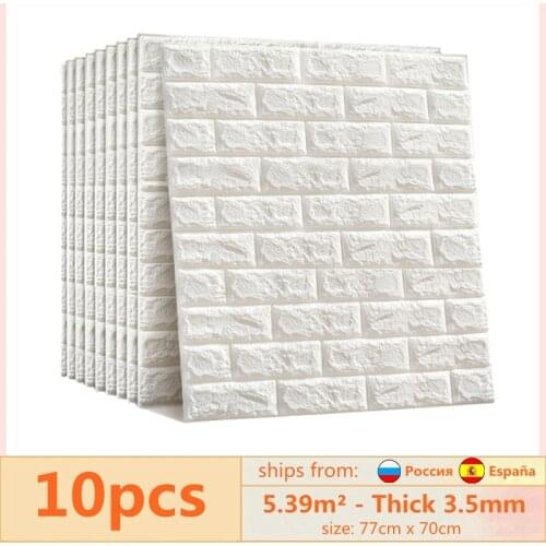 10pc 77*70cm 3D Wall Sticker Imitation Brick Bedroom Decor Waterproof Self-adhesive Wallpaper For Living Room TV Backdrop Decor